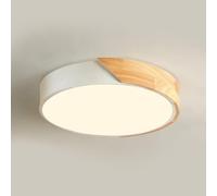 MELAYR 4773570 Ceiling Lights Wooden 3000K Flush Mount Ceiling Lamp | CRI≥80 LED Light for Living Room Hallway Bedroom Kitchen Study Ofiice Balcony, Ø32cm, White