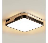 MELAYR 4773594 Ceiling Lights Wooden 3000K Flush Mount Ceiling Lamp | CRI≥80 LED Light for Living Room Hallway Bedroom Kitchen Study Ofiice Balcony, Black,Ø30cm