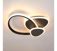 MELAYR Ceiling Lights 32W, Modern Peach-Shaped LED Ceiling Light 3000K/4500K/6500K, 3840LM Black Ceiling Light Fixtures for Living Room Bedroom Kitchen Office Hallway, Memory Function,37cm
