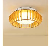 MELAYR LED Ceiling Lights 22W, 3000K Warm Light Ceiling Lighting, 2200LM Modern Wooden Pumpkin Ceiling Light for Living Room,Bedroom,Hallway,Corridor,Balcony