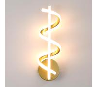 MELAYR Wall Lights,21W LED Wall Lamp,Modern Spiral Design, 3000K Warm White Light,2100LM Wall Sconce Lights for Living Room Bedroom Hallway Stairs,Indoor,Gold, Ra≥80