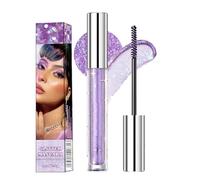 Melbob Mascara - Waterproof Diamond Glitter Mascara, 4d Brush, Quick-Drying Glitter, Length Long Lasting Waterproof Curl, Anti-Sweat,Lasting All Day,for Parties and Concerts Makeup (#03Purple)