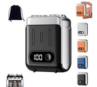 Melbob Shaver, Portable Rotary Dual Ring Electric Shaver, 2025 New Upgrade Men's Portable Mini Rotary Electric Shaver, Digital Display, USB Rechargeable, for Home and Travel (Black)