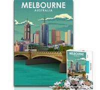 Melbourne Australia Travel 1000 Piece Jigsaw Puzzles for Adults & Teens,Family Game Stress Reliever Difficult Challenge Secret Santa Gifts 38x26cm