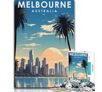Melbourne Australia Travel Jigsaw Puzzles for Adults 1000 Pieces,Challenging Game And Family Play for Is Ideal As A Gift for The Whole Family 38x26cm