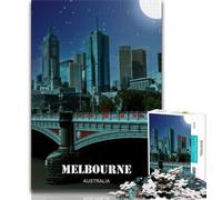 Melbourne City Australia Jigsaw Puzzles for Teenagers,for Educational Game Challenge Toy for Is Ideal As A Gift for The Whole Family 38x26cm