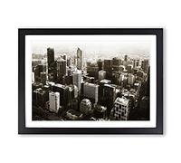 Melbourne City Skyline Australia Framed Print | A2 Black Framed Wall Art | Ready to Hang | Modern Cityscape Picture | Living Room Bedroom Lounge Office