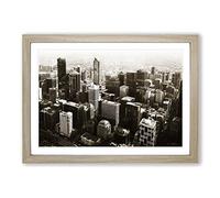 Melbourne City Skyline Australia Framed Print | A2 Oak Framed Wall Art | Ready to Hang | Modern Cityscape Picture | Living Room Bedroom Lounge Office