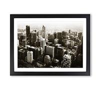 Melbourne City Skyline Australia Modern Framed Print | A2 Black Framed Wall Art | Ready to Hang | Modern Cityscape Picture | Living Room Bedroom Lounge Office