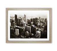 Melbourne City Skyline Australia Modern Framed Print | A3 Oak Framed Wall Art | Ready to Hang | Modern Cityscape Picture | Living Room Bedroom Lounge Office