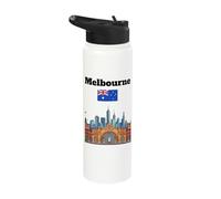 Melbourne Trip Souvenir Australia Vacation Australian Flag Stainless Steel Insulated Water Bottle