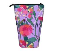 Melbrakin Australian Gumnut Eucalyptus Floral in Lilac Orchid Pencil Case,Stand Pencil Pouch,Telescopic Pencil Case Stand Pencil Holder Pen Bag