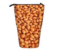 Melbrakin Baked Beans Pencil Case,Stand Pencil Pouch,Telescopic Pencil Case Stand Pencil Holder Pen Bag