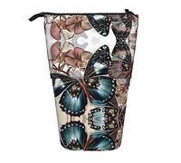 Melbrakin Beautiful Butterfly Telescopic Pencil Case Pen Holder Telescopic Pencil Pouch Bag Stationery, for School Office, Christmas2, One Size, Bag Organiser