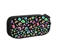Melbrakin Black Neon Colorful Leopard Cheetah Print Pencil Case Large Capacity Pouch Pen Holder Pencil Bags Box Organizer Zipper Cosmetic Makeup Storage Bag