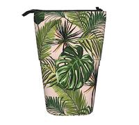Melbrakin Botanical Abstract Design with Moon Cloud Plant Pencil Case,Stand Pencil Pouch,Telescopic Pencil Case Stand Pencil Holder Pen Bag