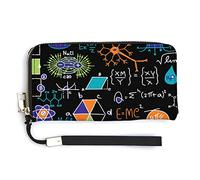 Melbrakin Chalkboard Physics Math Formulas Diagrams Women's Wristlet Wallet Large Capacity Wallets for Ladies Long Clutch Bags Printed PU Handbag with Zipper