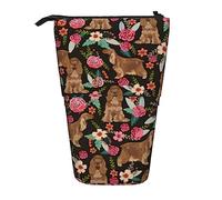 Melbrakin Cocker Spaniel Pencil Case,Stand Pencil Pouch,Telescopic Pencil Case Stand Pencil Holder Pen Bag