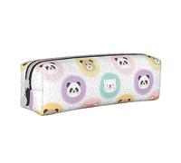 Melbrakin Colorful Animals Panda Polar Fox Pattern Pencil Case Pouch Pen Holder Leather Pencil Bags Box Organizer Zipper Cosmetic Makeup Storage Bag