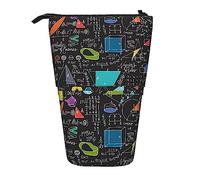 Melbrakin Colorful Math Equations Pencil Case,Stand Pencil Pouch,Telescopic Pencil Case Stand Pencil Holder Pen Bag