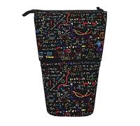 Melbrakin Colorful Math Formula Print Pencil Case,Stand Pencil Pouch,Telescopic Pencil Case Stand Pencil Holder Pen Bag
