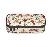 Melbrakin Cowboy Ride Horse Pencil Case Large Capacity for Girls Boys Print Polyester School Office Case