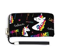 Melbrakin Dream Unicorn Magic Pattern Women's Wristlet Wallet Large Capacity Wallets for Ladies Long Clutch Bags Printed PU Handbag with Zipper