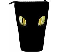 Melbrakin Eyes Telescopic Pencil Stationery Case Pens Storage Box with Zipper Closure for Women Men Boys Girls Dark Animal Cat Tiger Evil Stare Beast Lion Danger Hunt Wild Iris Sinister