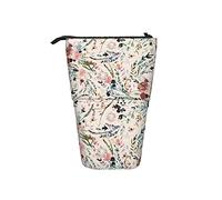 Melbrakin Fable Floral Med Telescopic Pencil Case Stand-Up Organizer Cosmetics Pouch Makeup Bag Stationery Pen Case