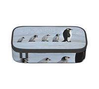 Melbrakin Five Penguins Pencil Case Large Capacity for Girls Boys Print Polyester School Office Case
