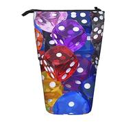Melbrakin Games Dice Set Telescopic Pencil Case Pen Holder Telescopic Pencil Pouch Bag Stationery, for School Office, Christmas2, One Size, Bag Organiser