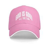 Melbrakin God is Good All Time Low Profile Baseball Cap Hat for Men Women Outdoor Sports Trucker Dad Hats Pink