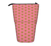 Melbrakin Gold Glitter Hearts On Pink Pencil Case,Stand Pencil Pouch,Telescopic Pencil Case Stand Pencil Holder Pen Bag