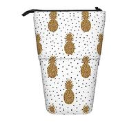 Melbrakin Gold Glitter Pines Fruit Telescopic Pencil Case Pen Holder Telescopic Pencil Pouch Bag Stationery, for School Office, Christmas2, One Size, Bag Organiser