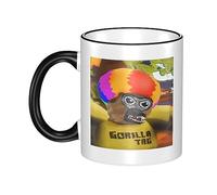 Melbrakin Gorilla Tag Ceramic Coffee Cups with Handle, Large Coffee Mug, Ceramic Mugs for Coffee Tea and Cocoa