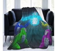 Melbrakin Gorilla Tag Fleece Blanket Throw Blanket Cozy Blanket Brown Lightweight Blankets for Couch, Sofa, Bed, Camping, Travel