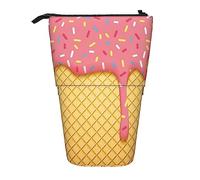 Melbrakin Ice Cream and Waffle Pattern Telescopic Pencil Case Pen Holder Telescopic Pencil Pouch Bag Stationery, for School Office, Christmas2, One Size, Bag Organiser