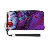 Melbrakin Jazz Woman Singer with Microphone Women's Wristlet Wallet Large Capacity Wallets for Ladies Long Clutch Bags Printed PU Handbag with Zipper