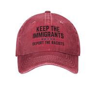 Melbrakin Keep The Immigrants Deport The Racists Hat Anti Racism Trucker Hat Dad Baseball Cap Red