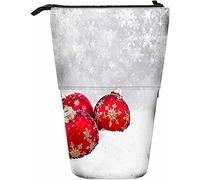 Melbrakin Lamp Telescopic Pencil Stationery Case Pens Storage Box with Zipper Closure for Women Men Boys Girls Snowflake Winter Season Bright Shiny Snow Fall Luxury Beautiful Elegant