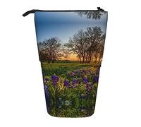 Melbrakin Lavender Meadow at Sunset Spring Telescopic Pencil Case Pen Holder Telescopic Pencil Pouch Bag Stationery, for School Office, Christmas2, One Size, Bag Organiser
