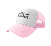 Melbrakin Less Naggin More Gaggin Men's Adjustable Baseball Cap Vintage Dad Hat Trucker Cap Pink
