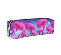 Melbrakin Magic Mushroom Cute Pencil Case,Makeup Bag with Zipper Print Leather for Women Men