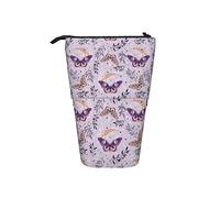 Melbrakin Pencil Case Boho Magic Butterfly Leaf Herb Pen Telescopic Holder Stationery Storage Stand Pouch School Supplies for Student Artist Office Nurse