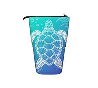 Melbrakin Pencil Case Sea Turtle Blue Ocean Seaweed Pen Telescopic Holder Stationery Storage Stand Pouch School Supplies for Student Artist Office Nurse