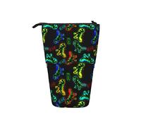 Melbrakin Pencil Case T-Rax Dinosaur Dino Black Green Pen Telescopic Holder Stationery Storage Stand Pouch School Supplies for Student Artist Office Nurse