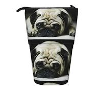 Melbrakin Pug Sad Dogs Dogs Sad Pug Pets Pug Pencil Case,Stand Pencil Pouch,Telescopic Pencil Case Stand Pencil Holder Pen Bag