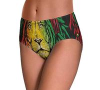 Melbrakin Reggae Lion Women's Underwear Stretch Mid Waisted Briefs Ladies Comfortable Breathable Panties for Women