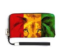 Melbrakin Reggae Rasta Flag Lion King Women's Wristlet Wallet Large Capacity Wallets for Ladies Long Clutch Bags Printed PU Handbag with Zipper