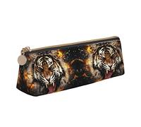 Melbrakin Roaring Tiger Cute Pencil Case,Makeup Bag Print Leather for Girls Boys School Office
